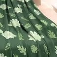 thumbnail image 3 of DarkGreen Cartoon Dinosaurs Leaves Pattern Blanket,Comfortable Soft Flannel Throw Blanket,All Season,Warm Lightweight Blankets for Sofa Bed Couch Living Room Chair,30"x40", 3 of 4