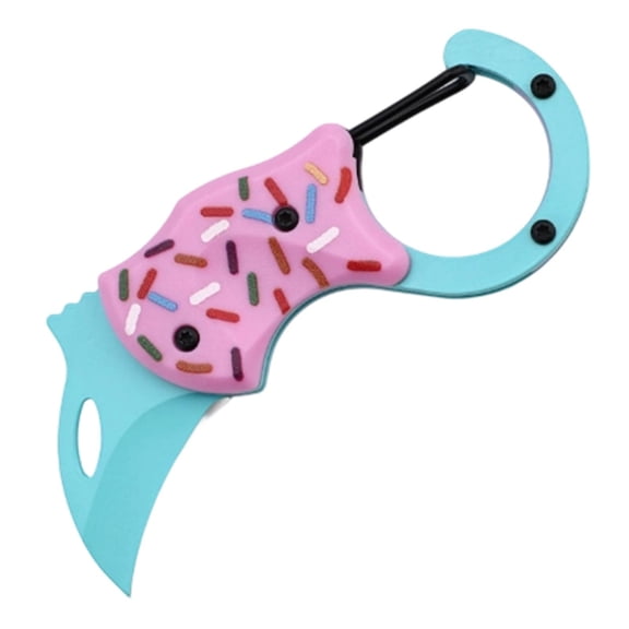Clearance Under $ 2.19 Donut Shaped Keychain Folding Knife and Box Cutter for Outdoor and Daily Use
