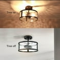 thumbnail image 3 of Farmhouse Semi Flush Mount Ceiling Light Black Light Fixtures Ceiling Mount 2-Light with Hammered Glass for Bedroom Kitchen Bathroom Entryway Proch, 3 of 7