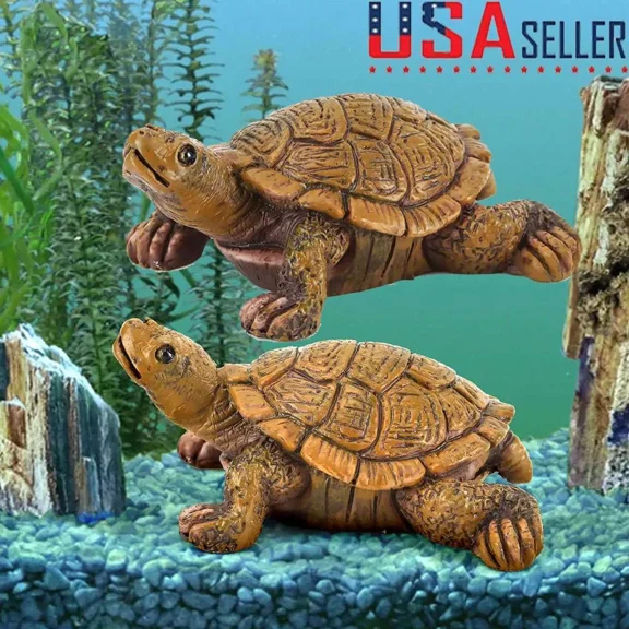 PURELY- 2 Turtle Tortoise Art Outdoor Resin Statue Garden Figurine Ornaments Home Decor