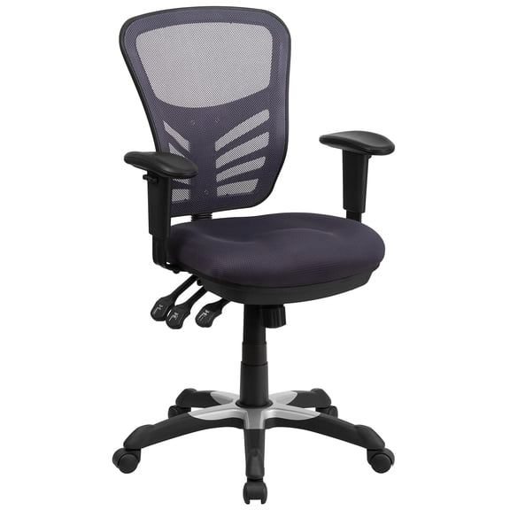 UrbanPro Contemporary Mid Back Mesh Swivel Office Chair in Dark Gray