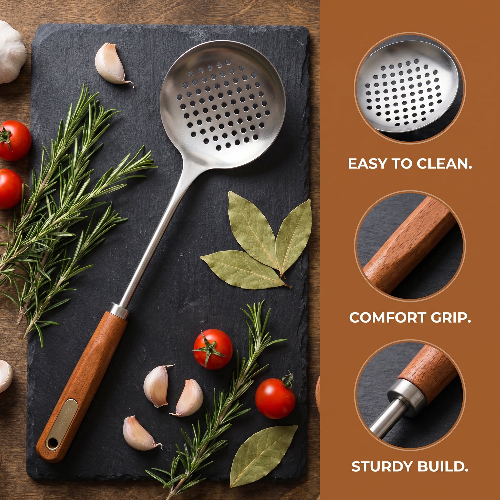 Unique Bargains Heat Resistant Stainless Steel Non Stick Cookware Slotted spoon 15.9"x4.6"
