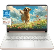 HP 14" Ultral Light Laptop, for Students and Business, Intel Quad-Core Processor, 8GB RAM, 64GB eMMC + 64GB Micro SD, 1-Year Office 365, Long Battery Life, Win11 H in S, Rosegold