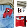 thumbnail image 4 of Dteck Zipper Wallet Crossbody Bag Case for Samsung Galaxy S22 Ultra,Luxuy Leather RFID Blocking Case Large Wallet Capacity Card Slots Cash Pocket Flip Kickstand Cover with Wrist/Shoulder Strap,Red, 4 of 9