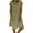 Green, variant on Giftesty Dresses for Women 2024 Fashion Women Loose V-Neck Summer Solid Short Sleeve Cotton and Linen Dress