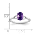 thumbnail image 2 of Auriga 14k White Gold 7x5mm Oval Amethyst Ring for Women Size-6, 2 of 5