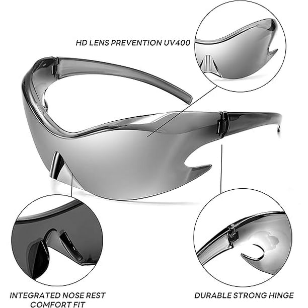 Gafas De Sol Futuristas Sin Marco De Alta Calidad Protección UV400