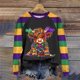 thumbnail image 3 of Xuyuer Women's Fashion Casual Printed Round Neck Loose Long Sleeve Capless Sweatshirt Top, 3 of 4