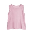 thumbnail image 5 of Eltusu Girls Tank Tops, Summer Crew Neck Comfort Cotton Sleeveless T-Shirts Pink Size 13-14 T, 5 of 6