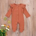 thumbnail image 2 of Seyurigaoka Unisex Baby Footed Romper, Cute Long Sleeve Solid Color Knitted One-Piece Bodysuit Pajamas, 2 of 6