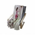 thumbnail image 4 of Feminine Soft Flannel Fleece Throw Blanket, Girl on Bike Passing by Cherry Trees Blooms Spring Nature Seasonal Illustration, Cozy Plush for Indoor and Outdoor Use, 60" x 80", Green Pink, by Ambesonne, 4 of 6
