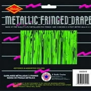Pkgd 2-Ply FR Metallic Fringe Drape (green) Party Accessory (1 count) (1/Pkg)