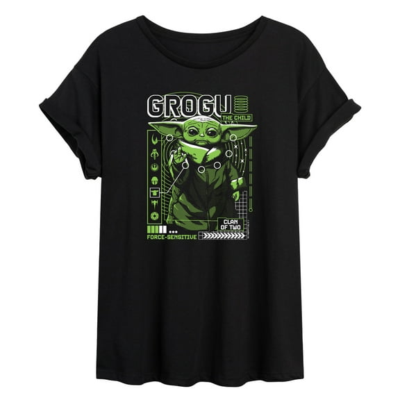 Star Wars - The Mandalorian Grogu Digital  - Womens Oversized Graphic T-Shirt