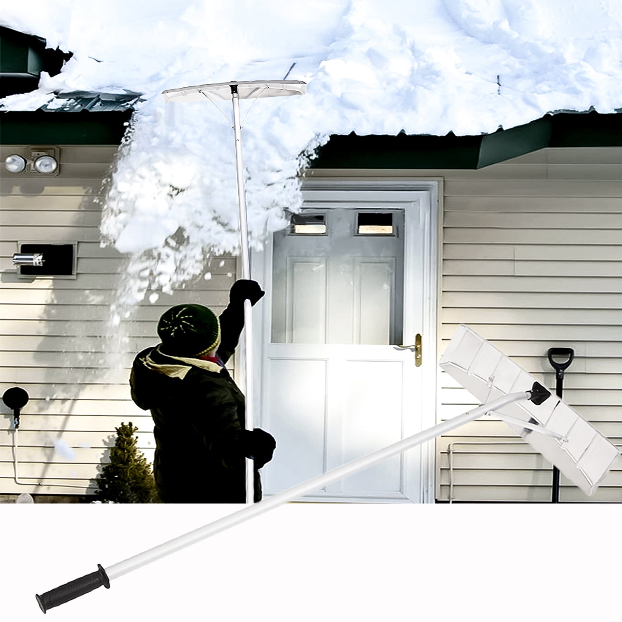 Lightweight Snow Roof Rake, 20FT Telescoping Snow Roof Rake W/Oversized