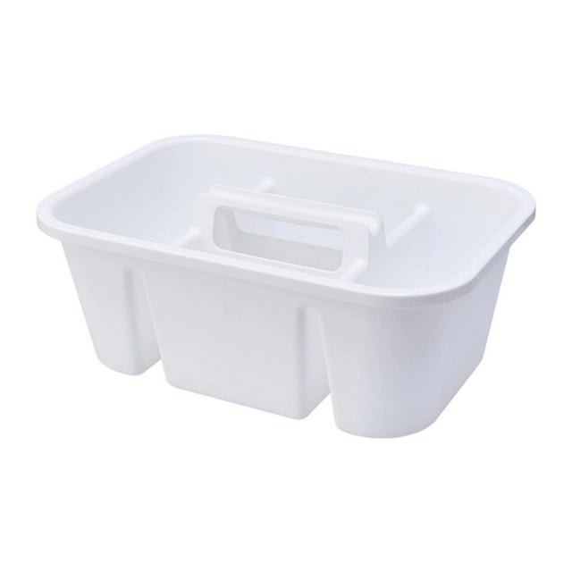 S SERENABLE Étui de Transport pour Outils de Nettoyage Compartiments Rangement Capacité de Charge Élevée Utilisation Pratique Boîte de Rangement Multifonction Résistante aux Chutes Blanc