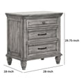thumbnail image 5 of Benjara Akki 30 Inch 3 Drawer Nightstand, Felt Lined, USB Ports, Rustic Wood Gray, 5 of 5
