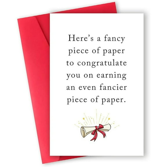Congratulations Card – "Fancy Piece of Paper" Graduation Greeting Card with Envelope – Perfect for Celebrating Achievements and Milestones