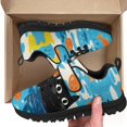 thumbnail image 4 of Pointodoor Boys Girls Art Cat Paint Shoes Lightweight Kids' Sneakers Knitted Mesh Sports Shoes Breathable Hook and Loop Running Fashion Athletic Casual Sneakers, 4 of 7