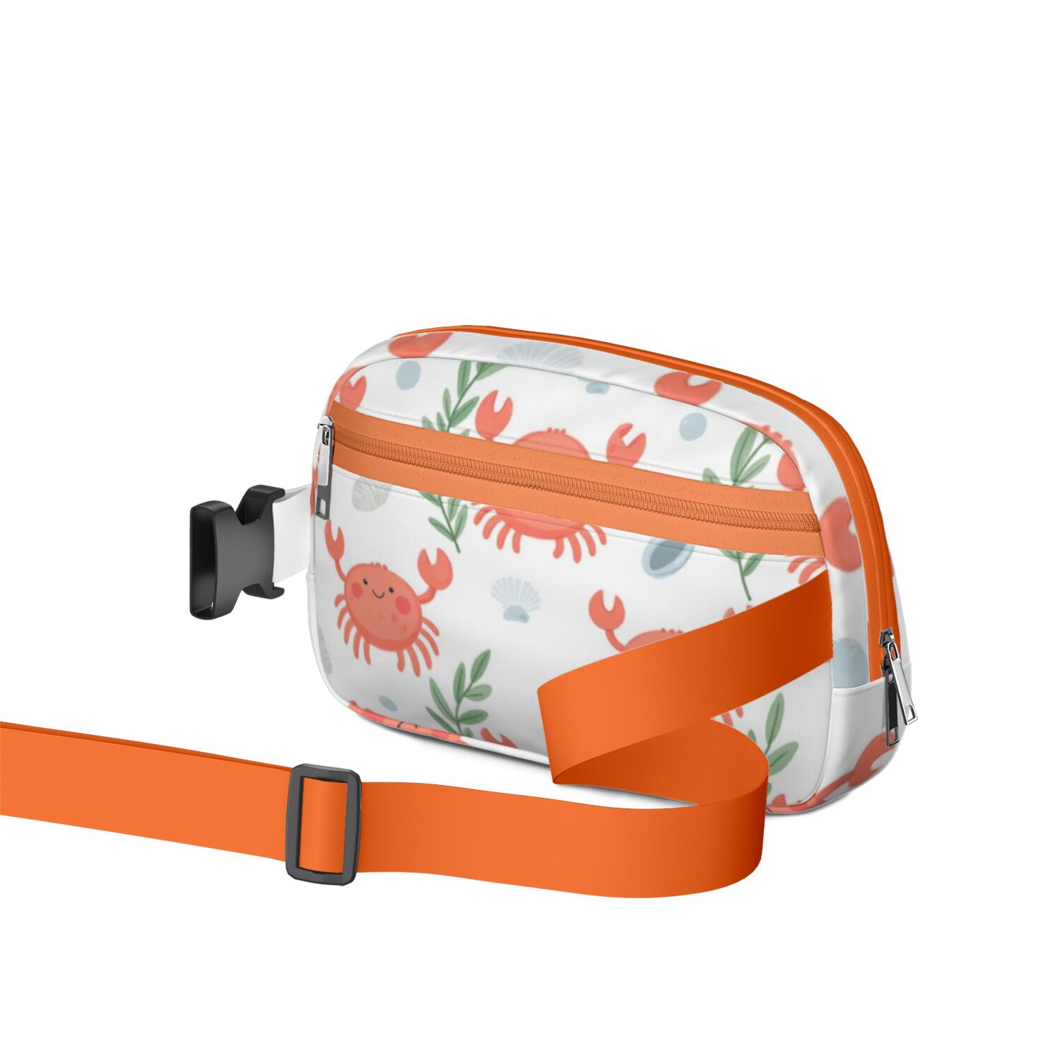 Fanny Pack Marine Adorable Crab Waist Bag Running Belt Bag for Jogging for Women Casual Waist Packs with Adjustable Strap Waterproof Belt Bag for Daily Leisure Music Festival/Event