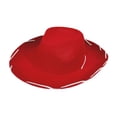thumbnail image 3 of Sharprepublic Cowboy Cowgirl Hat Big Brim Cowgirl Sombrero Cap for Travel Fishing Festival Red, 3 of 9