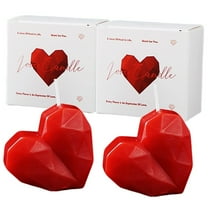 Valentine's Day Candles,Handmade Scented Red Heart Candles,Rose Shaped Flower Candles,Mini Flower Tealight Candles,Mini Heart Candles,Romantic Candles for Wedding,Anniversary(2 pcs)