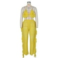 thumbnail image 4 of CILENON Pant Sets Women 2 Piece Outfits Women's Sexy Tassel Knit Pants Set Sweat Suit for Women 2 Piece Set Plus Size Lounge Sets for Women Womens Two Piece Outfits(Yellow,M), 4 of 6
