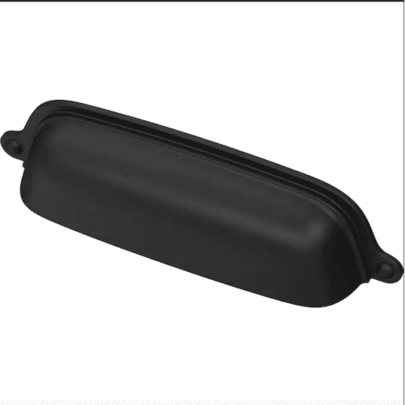 Liberty P39948W-FB Dual Mount 3" & 3 3/4" Cabinet Drawer Amulet Cup Pull Flat Black