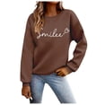 thumbnail image 1 of Amzcrzy Chandails pour Femmes Mode Imprimé Sourire Col Rond Chandail Décontracté Manches Longues pour Femmes Automne chandail Ample, 1 of 4