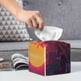 thumbnail image 6 of Yiaed Neon Sunset Cyberpunk Cityscape Print Tissue Box Cover, PU Leather Decorative Organizer for Tabletop, Bathroom, Car, Office Creative Decorative, 6 of 7