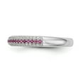 thumbnail image 3 of SS Rhodium-Plated Red & White CZ Brilliant Embers Polished Ring in Sterling Silver - Size 6, 3 of 3