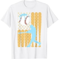 Baseball Drip Boys Batter Ice Cream American Flag T-Shirt100% cotton