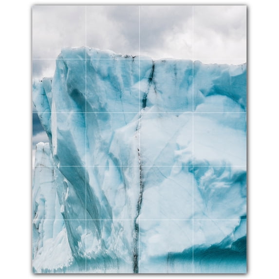 Picture-Tiles.com: Glacier Ceramic Tile Wall Mural WAL500730-45L. 32"W x 40"H using (20) 8" x 8" Ceramic Tiles-Satin Finish