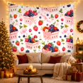 thumbnail image 3 of Watercolor Berry Baskets Scattered on White Background, Whimsical Watercolor for Nature Lovers, Rustic Harvest Home Decor, Housewarming Gift, Tapestry Wall Hanging for Bedroom and Living Room, 3 of 7