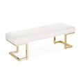 thumbnail image 3 of Michael Amini Belmont Place 17.75" Metal & Fabric Bed Bench in Cream/Bright Gold, 3 of 10