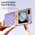 thumbnail image 2 of Decase for Samsung Galaxy Z Flip 5 New Slim Case with Diamond Ring Kickstand,Elegant Style PU Leather Plating Bumper Shockproof Case with Hinge Protection for Samsung Galaxy Z Flip5 5G 2023,Purple, 2 of 6