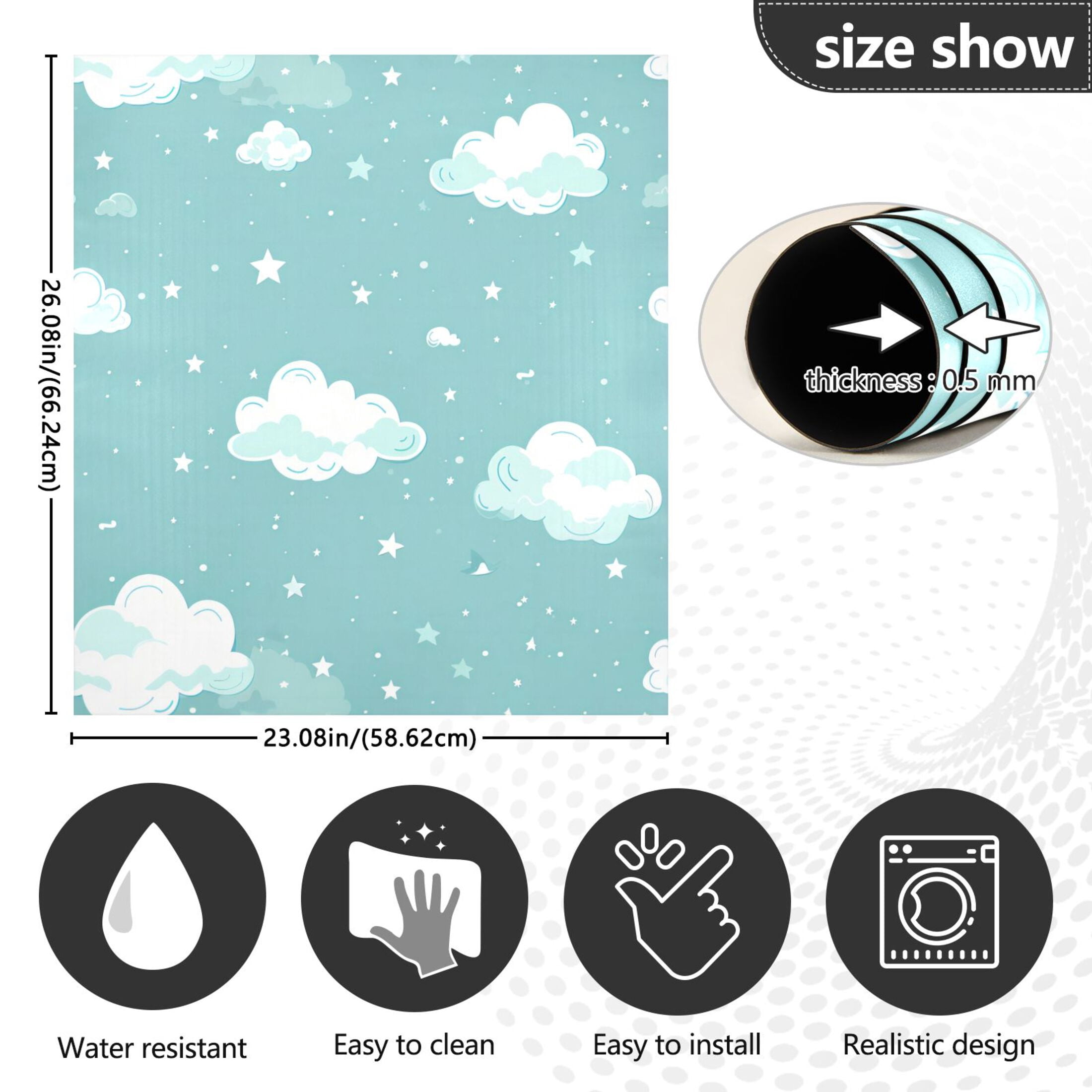 Dishwasher Magnetic Sticker 23x26 Inch Refrigerator Magnetic Sticker Washing Machine Magnetic Sticker Kitchen Panel Magnetic Sticker Home Decor Cute Cartoon Cloud