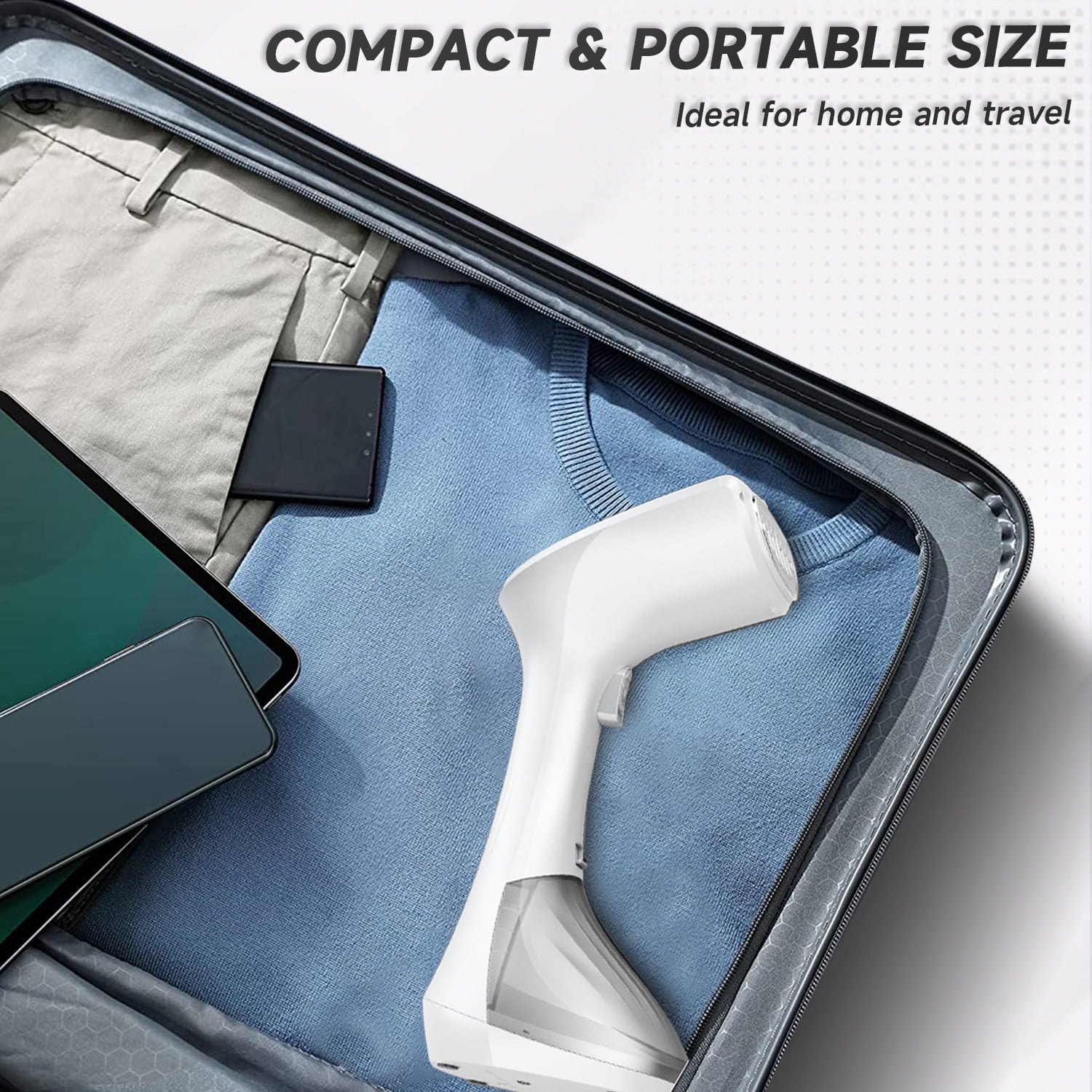 Aonhom Steamer for Clothes, Handheld Clothes Steamer with 260ml Water Tank, 1300W Portable Travel Garment Steamer, White