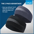 thumbnail image 3 of TrailHeads Ponytail Headband - Adrenaline Series | Women’s Running Headband with Reflective Accents - black/heather navy reflective - 2 Pack, 3 of 9