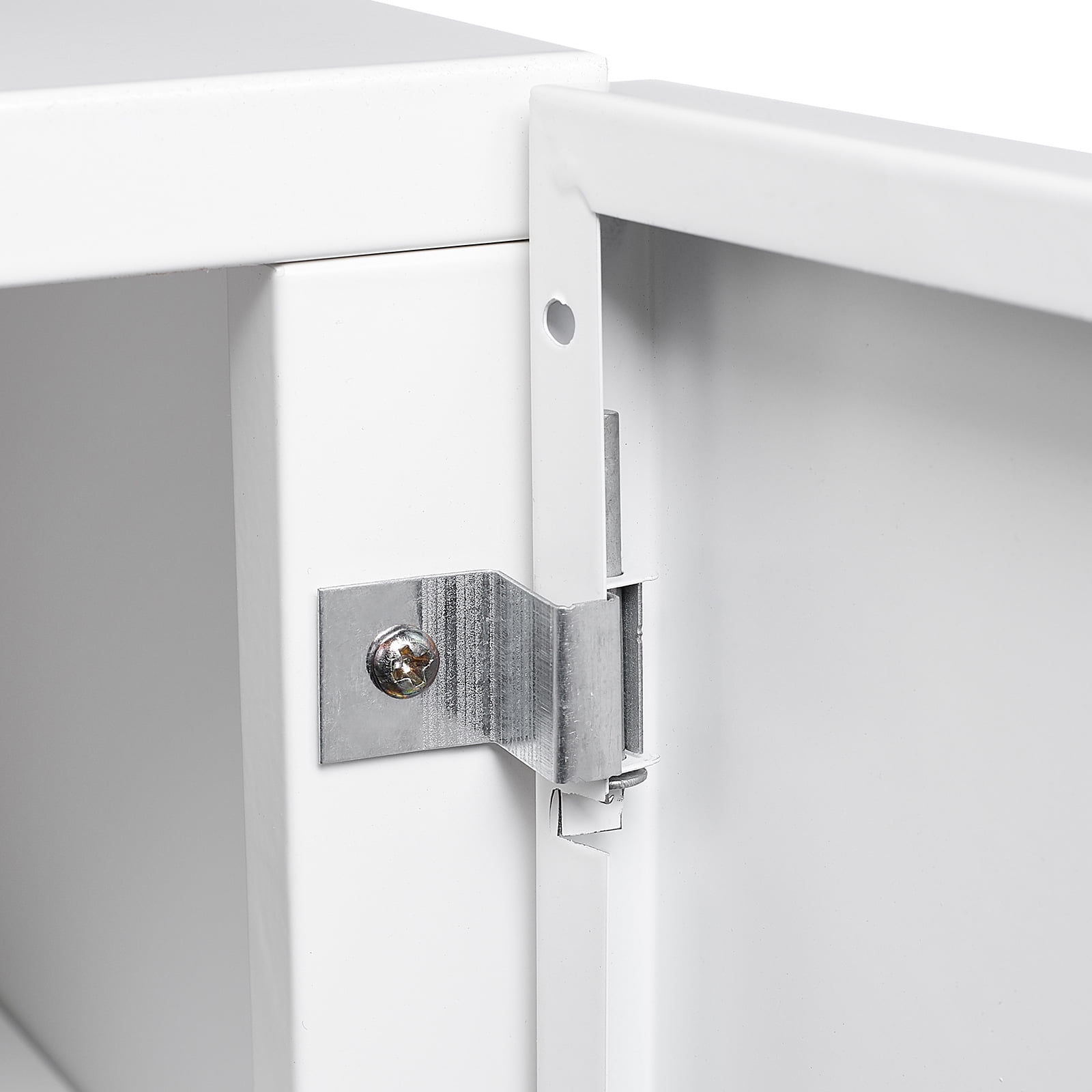 Aukfa Lateral File Cabinet with Wheels, Metal Mobile Filing Cabinet for Home Office, 17.7"H, White