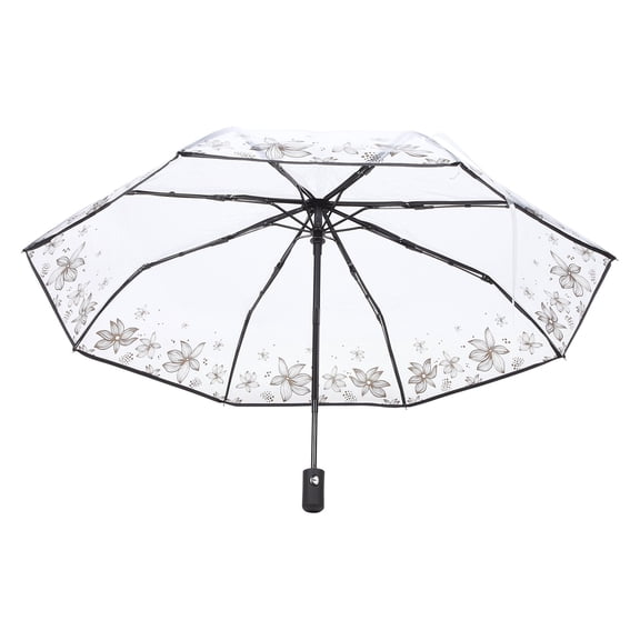 FRCOLOR Fully Automatic Folding Umbrella Base Reflective Sun UV Clear Travel Student