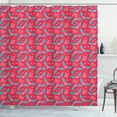 thumbnail image 1 of Valentine's Day Shower Curtain, Follow Your Heart Lettering with Winged Hearts Romantic Lover, Fabric Bathroom Set with Hooks, 69W X 75L Inches Long, Sky Blue Pink Dark Coral, by Ambesonne, 1 of 3