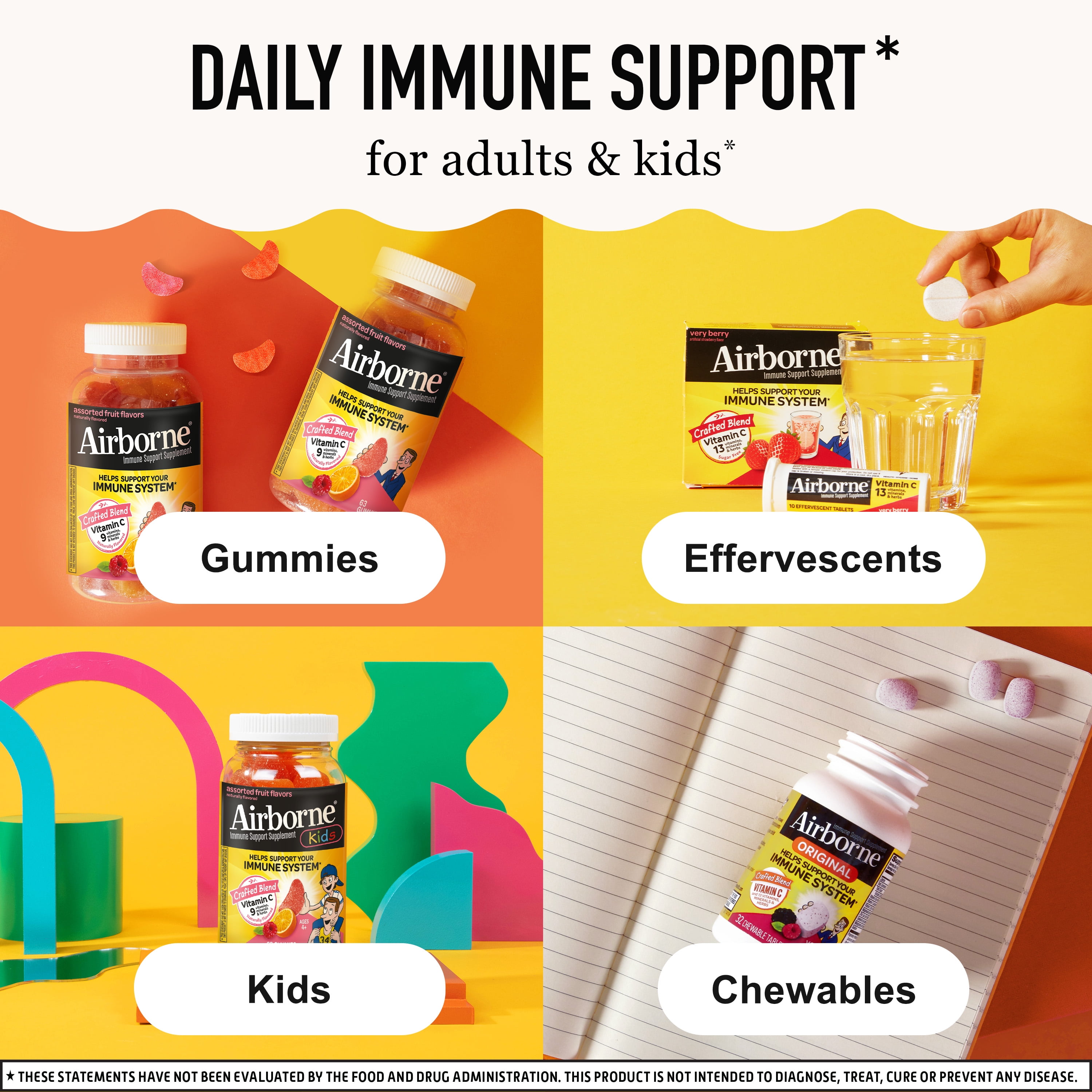 Airborne Very Berry Effervescent Tablets, 36 count - 1000mg of Vitamin C - Immune Support Supplement (Packaging May Vary)