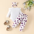 thumbnail image 4 of Mercatoo Toddler Baby Girl Fall Outfit Ribbed Ruffle Long Sleeve Romper Floral Pants Set Winter Girls Clothes for 3 to 18 Months, 4 of 9