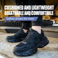 thumbnail image 6 of SKIUHS Women’s Steel Toe Work Shoes, Puncture Resistant Lightweight Safety Sneakers, Breathable Lace-Up Non Slip Work Shoes, All Black, 6 of 7