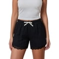 thumbnail image 2 of Michellecmm  Women’s Lace Trim Shorts Cute Elastic High Waist Little Bow Shorts, 2 of 9