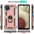 thumbnail image 2 of Grade Drop Impact for Samsung Galaxy A12 Case Galaxy A12 5G Case 360 Metal Rotating Ring Kickstand Holder  Heavy Duty Shockproof Case for Galaxy A12 5G Phone Case (Rose Gold), 2 of 14