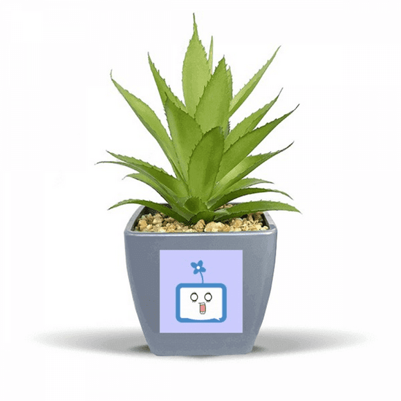 Clover Surprised Small TV Face Cartoon Fake Pineapple Flower Pot Vase Mini Decor