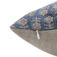 thumbnail image 5 of Fabdivine Handmade Thick Linen Outdoor Pillow Cover 22x22 Dark Blue Floral Hotel Boho Cushion, 5 of 5