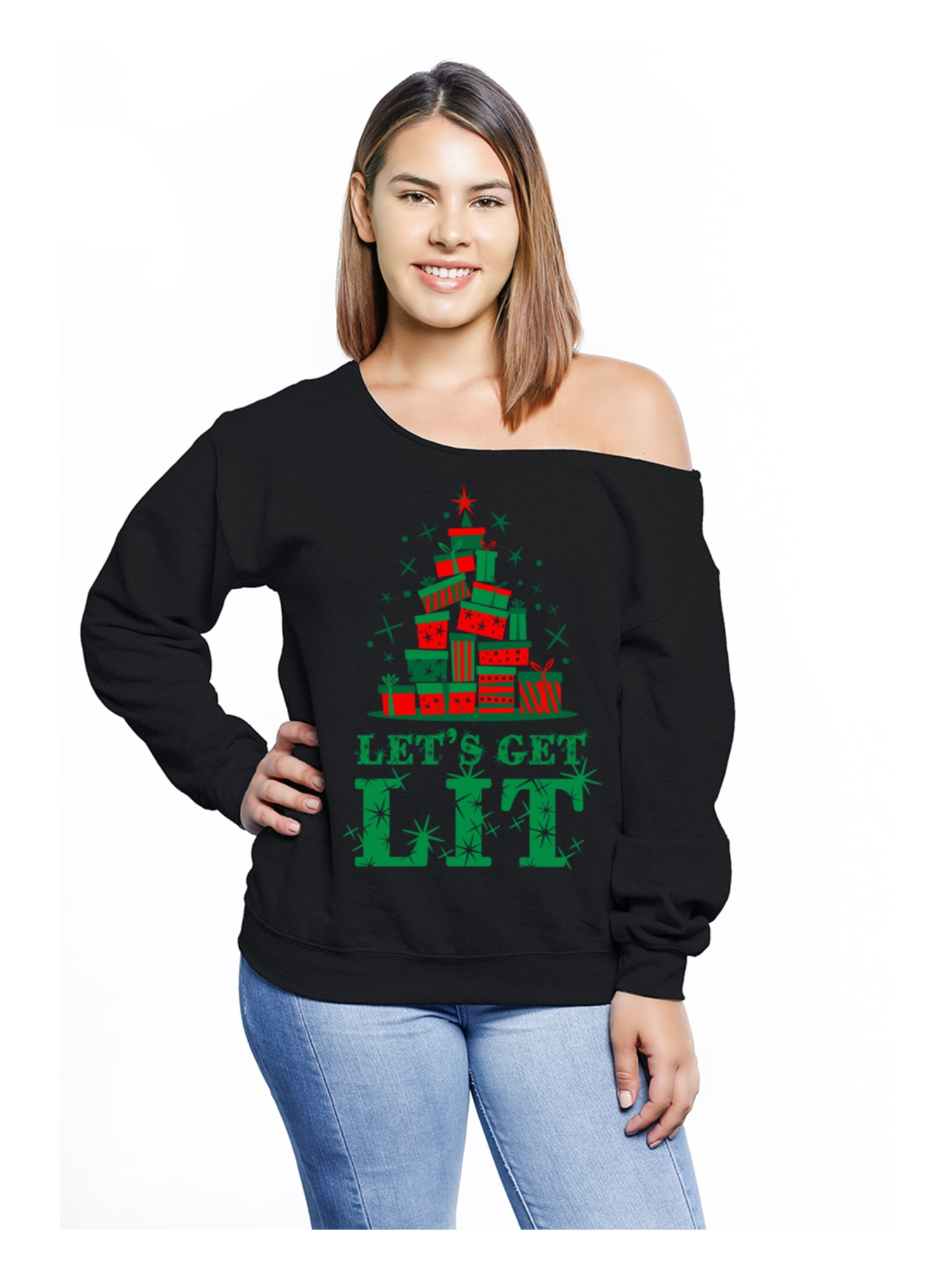 off the shoulder ugly sweater