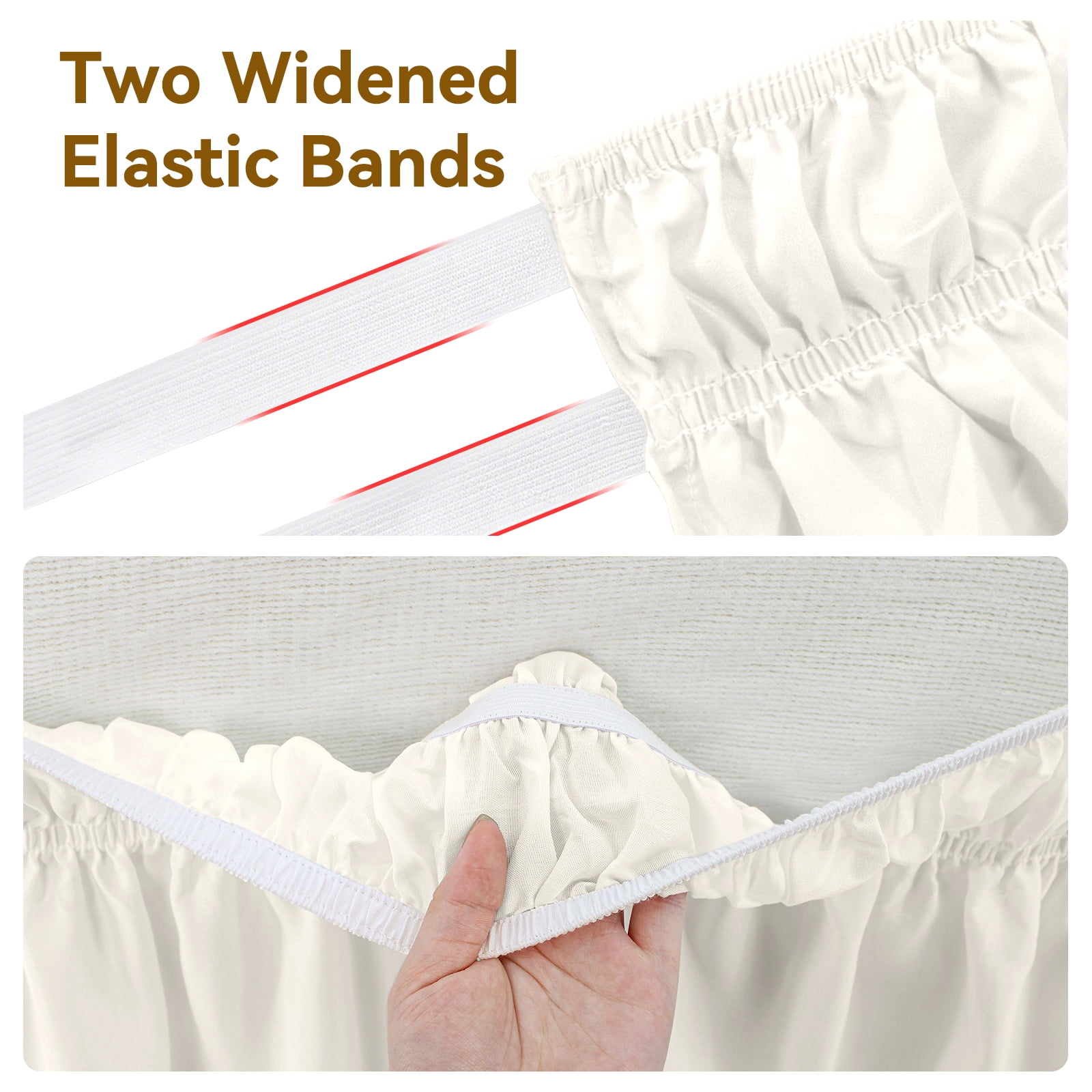 Beige Bed Skirt for Dorm Twin XL - 32" Drop Extra Long Wrap Around Elastic, Easy Install & Machine Washable Dust Ruffle